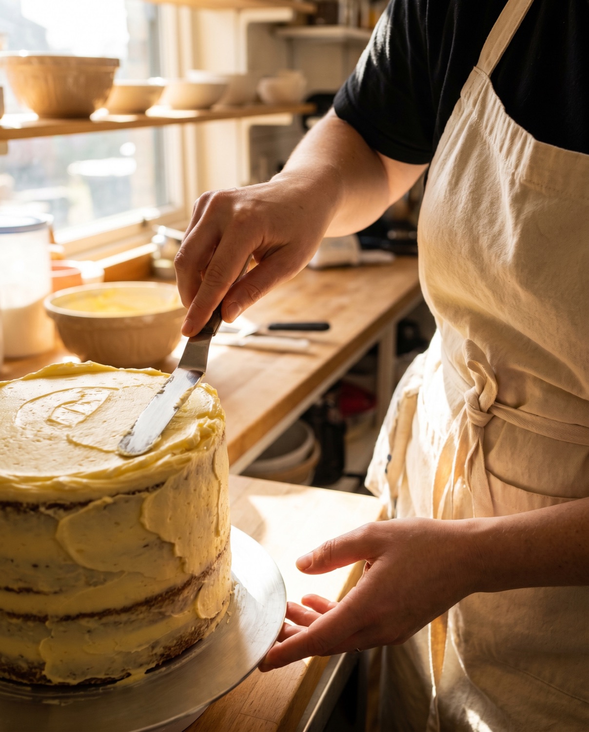 Behind the counter at Buttercrème Cafe